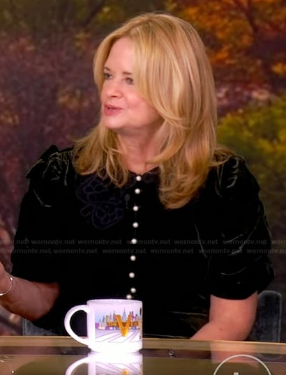 Alison Brown’s velvet button front dress on The View