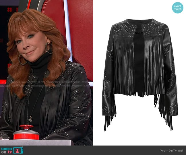 All Saints Asta Leather Jacket worn by Reba McEntire on The Voice