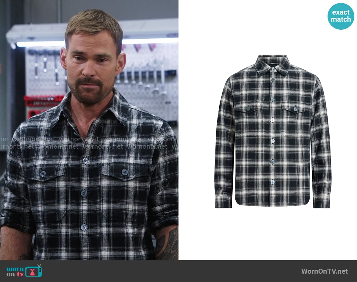 All Saints Hamura Plaid Long Sleeve Shirt worn by Gabriel (Seann William Scott) on Shifting Gears