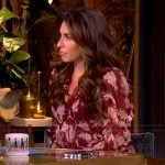 Alyssa’s red floral mini dress with ruffles on The View