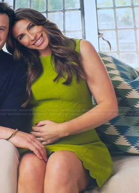 Alyssa’s green scalloped hem dress on The View
