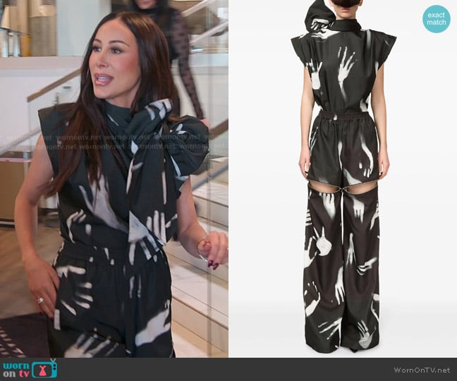 Area Handprint Bow Top worn by Angie Katsanevas on The Real Housewives of Salt Lake City
