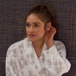 Ari’s white floral robe on Days of our Lives