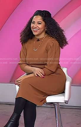 Arianna’s brown knit dress on Today