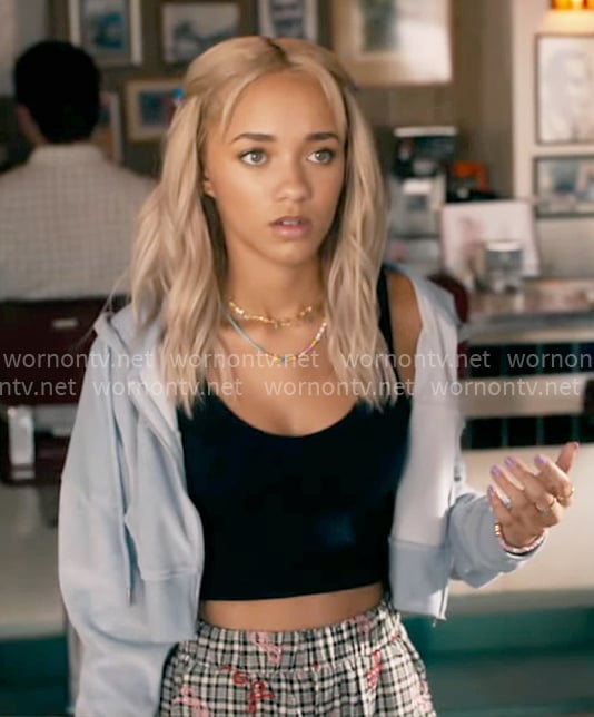 Ava’s plaid bow pants on High Potential