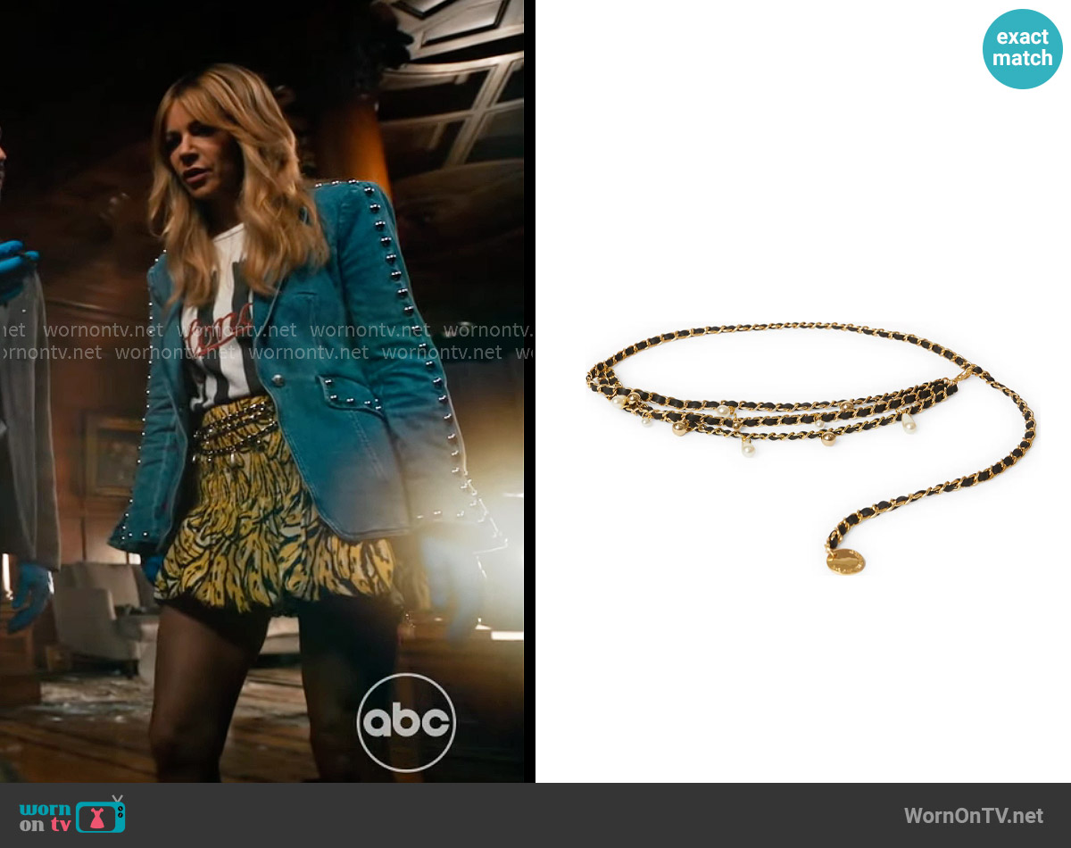 B-Low The Belt Madelyn Chain Leather Belt worn by Morgan Gillory (Kaitlin Olson) on High Potential
