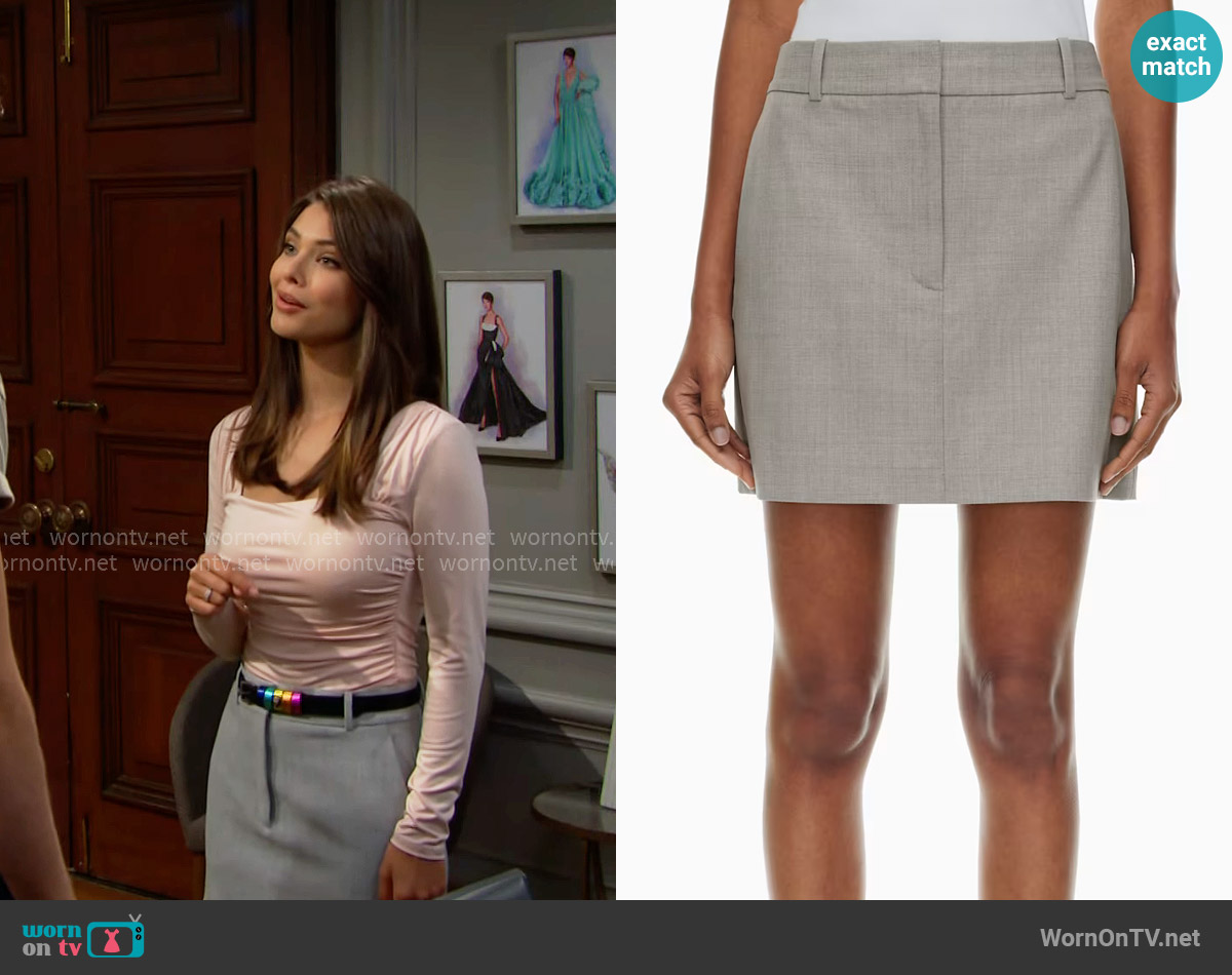 Babaton Chisel Skirt worn by Electra Forrester (Laneya Grace) on The Bold and the Beautiful