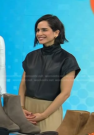Bahar Takhtehchian’s black leather top on Today