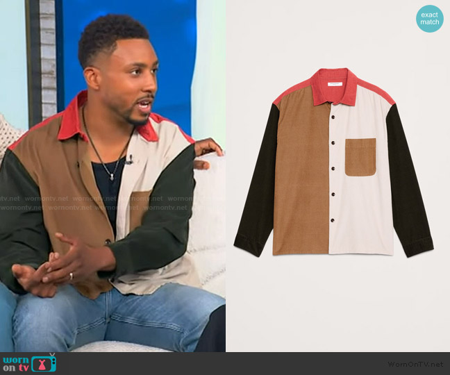 Banana Republic Loose-Fit Colorblock Corduroy Shirt worn by Greg Mathis Jr on Tamron Hall Show