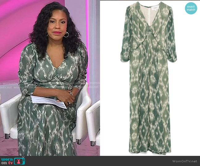Ba&Sh Matsa Dress in Green worn by Sheinelle Jones on Today