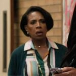 Barbara’s geometric print blouse on Abbott Elementary