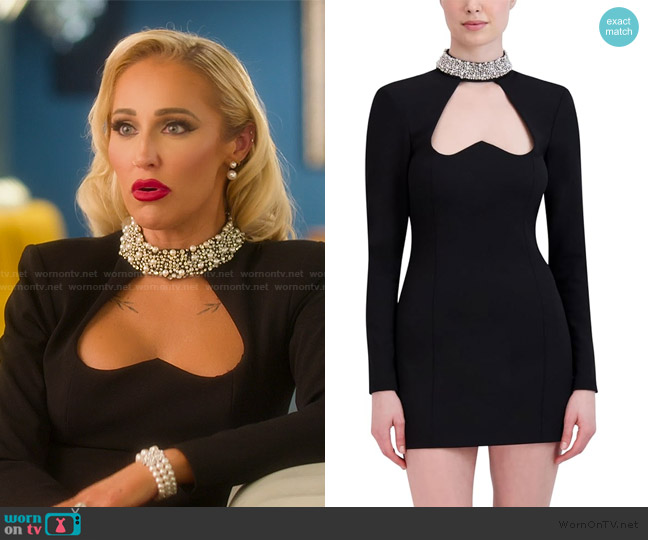 BCBGMAXAZRIA Mock Neck Mini Dress worn by Mary Fitzgerald on Selling Sunset