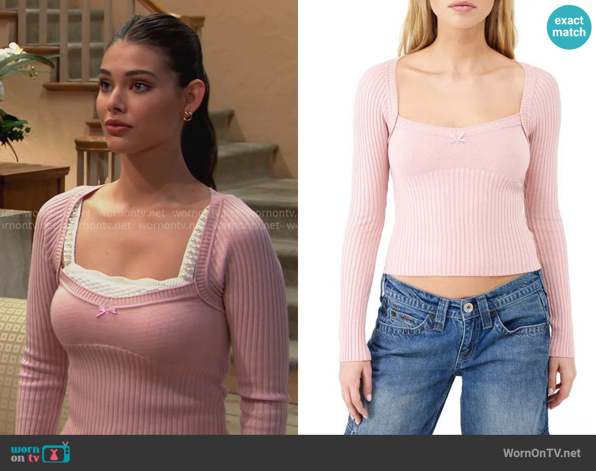 BDG Long Sleeve Knit Shirt worn by Electra Forrester (Laneya Grace) on The Bold and the Beautiful