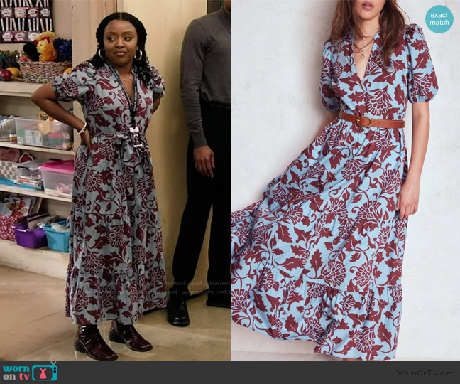Boden Christabel Cotton Midi Dress worn by Janine Teagues (Quinta Brunson) on Abbott Elementary