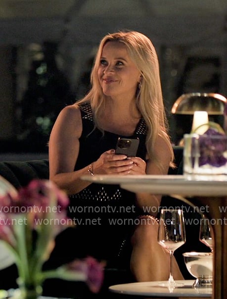 Bradley’s black studded dress on The Morning Show