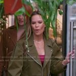 Britani’s green moto jacket on The Real Housewives of Salt Lake City