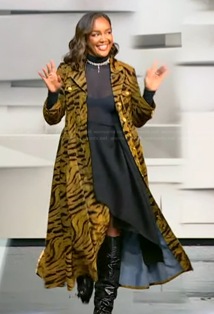 Brittany Hampton’s tiger stripe dress on Tamron Hall Show