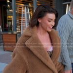 Bronwyn’s leopard dress and brown teddy coat on The Real Housewives of Salt Lake City