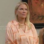 Brooke’s orange geometric print shirt on The Bold and the Beautiful