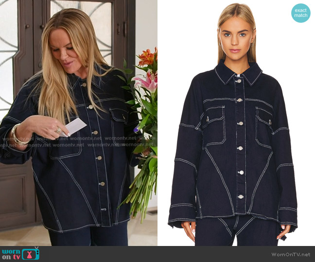 BY.DYLN Cyrus Jacket in Navy worn by Heather Gay on The Real Housewives of Salt Lake City