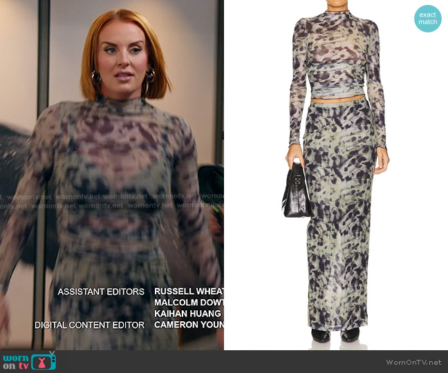 BY.DYLN Maddox Maxi Skirt in Leopard worn by Whitney Rose on The Real Housewives of Salt Lake City