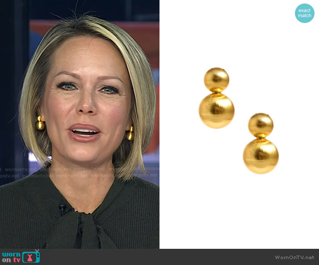 by Lisi Lerch Large Audrey Earrings in Brushed Gold - Belle of the Ball worn by Dylan Dreyer on Today