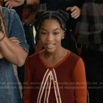 Mara’s red cardigan on 9-1-1