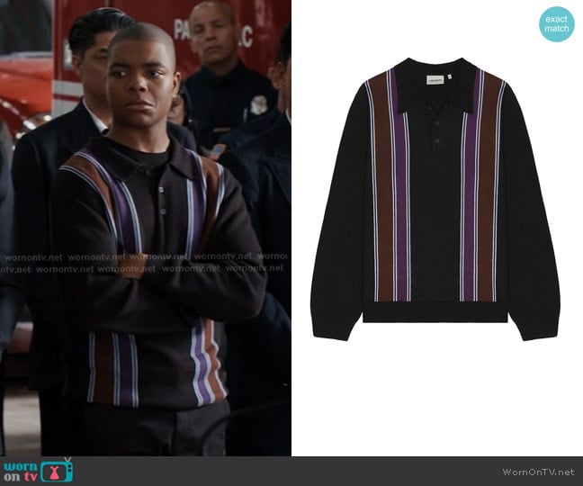 Carhartt WIP Longsleeve Arlo Polo worn by Harry Grant (Elijah M. Cooper) on 9-1-1
