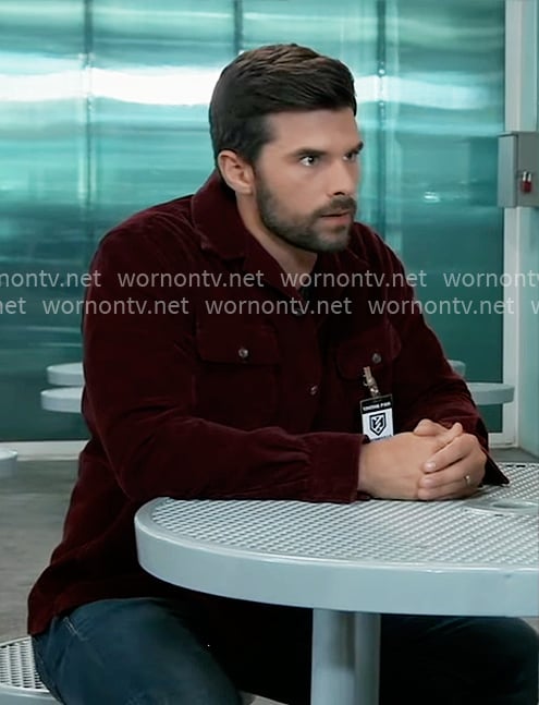 Chase’s red corduroy shirt on General Hospital