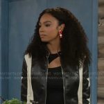 Chelsea’s black and white star leather jacket on Beyond the Gates