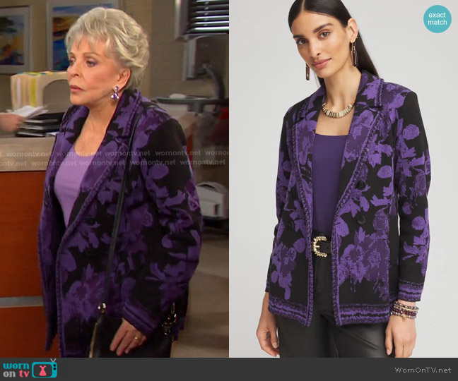 Chico's Double-Breasted Sweater Blazer worn by Julie Olson Williams (Susan Seaforth Hayes) on Days of our Lives