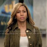 Chris’s olive green tweed jacket on The Morning Show