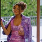 Chrishell’s sequin chevron skirt and jacket on Selling Sunset