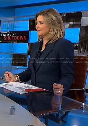 Christine Romans’ navy blazer on NBC News Daily