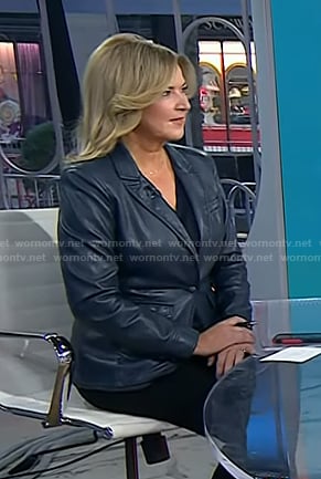 Christine Romans’ navy leather blazer on Today