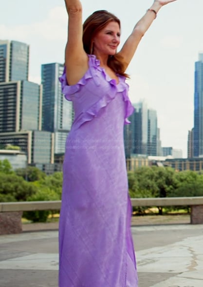 Cindy’s ruffle maxi dress on The Golden Bachelor