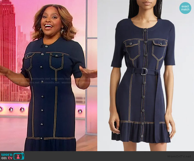 Cinq a Sept Elisha Cardigan Mini Dress worn by Sherri Shepherd on Sherri