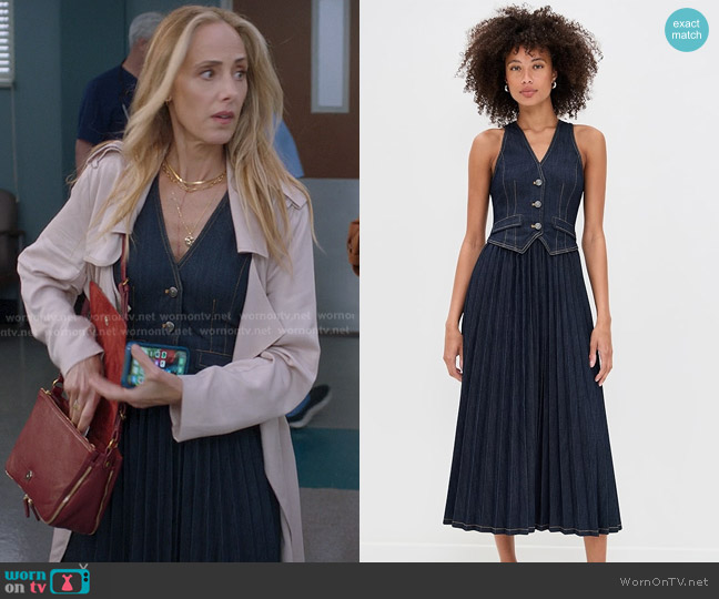 Cinq a Sept Esther Dress in Indigo worn by Teddy Altman (Kim Raver) on Greys Anatomy