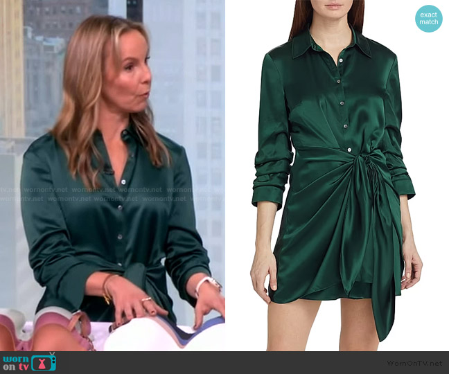 Cinq a Sept Jacey Silk Satin Tie-Waist Minidress worn by Heidi Zak on The View