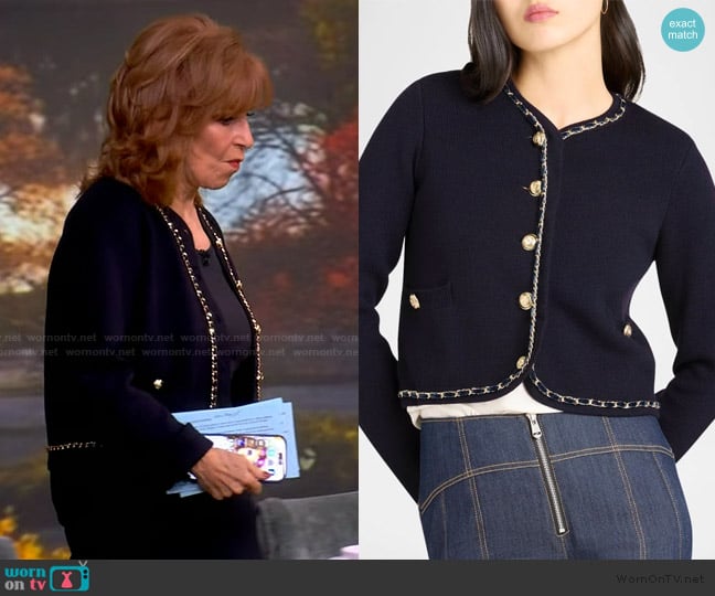 Cinq a Sept Structured Benoite Cardigan worn by Joy Behar on The View