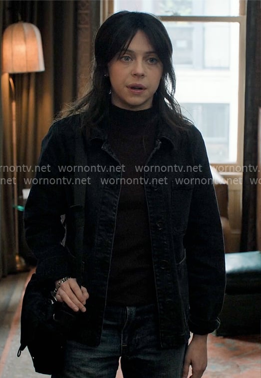 Claire’s black denim jacket on The Morning Show