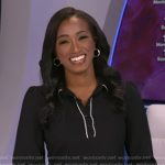 Brittany’s black contrast trim collared dress on Good Morning America