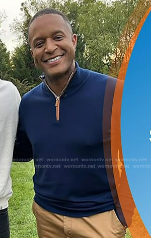 Craig’s navy quarter zip sweater on Today
