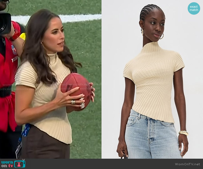 Cult Gaia Annemie Knit Top in Beach worn by Kaylee Hartung on Today