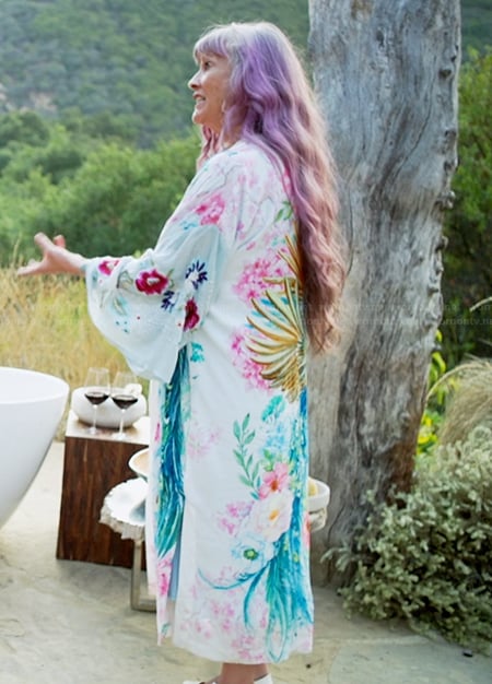 Dani’s floral print robe on The Golden Bachelor
