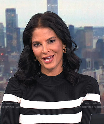 Darlene’s black striped ribbed dress on Today