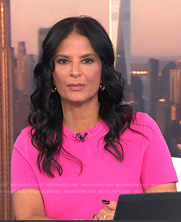 Darlene’s pink short sleeve knit dress on Today