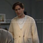 Deke’s ivory cable knit cardigan on The Bold and the Beautiful