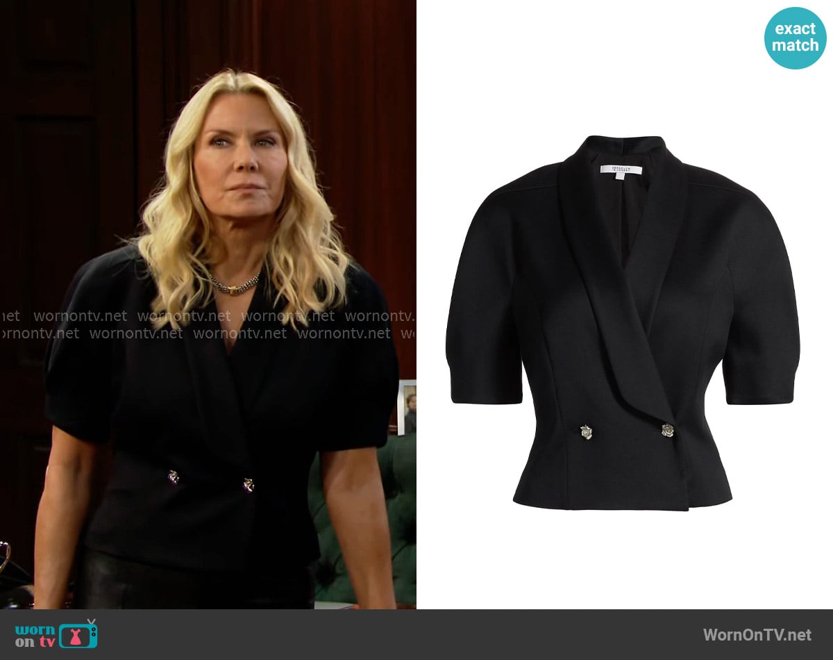 Derek Lam 10 Crosby Philippe Double Breasted Jacket worn by Brooke Logan (Katherine Kelly Lang) on The Bold and the Beautiful