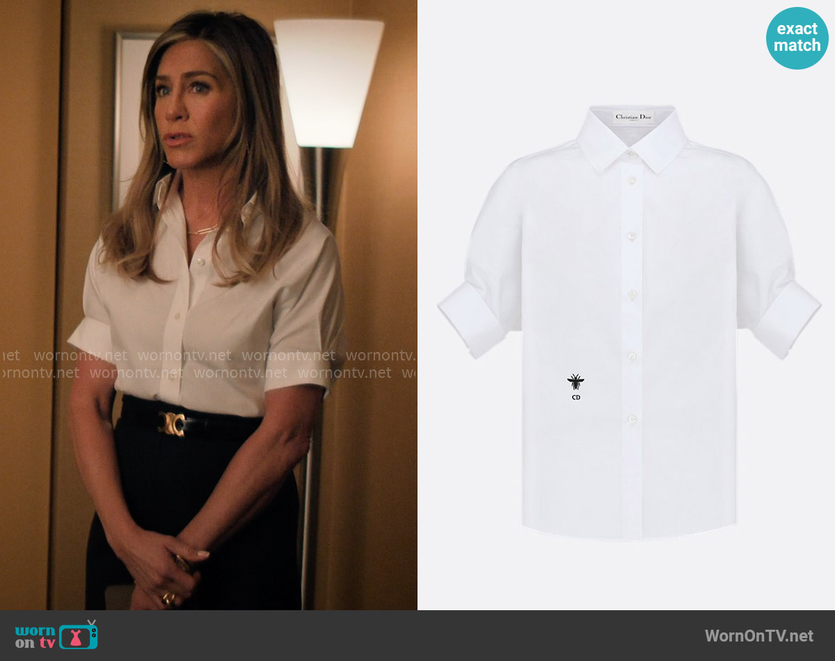 Dior Blouse with Puff Sleeves worn by Alex Levy (Jennifer Aniston) on The Morning Show
